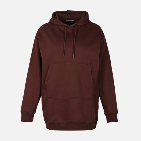 WOMEN FLEECE OVERSIZED LONG HOODIE