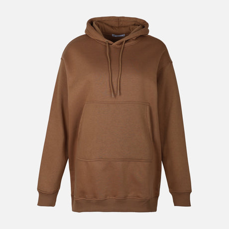 WOMEN FLEECE OVERSIZED LONG HOODIE