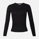 WOMEN BASIC SWEATER V-NECK