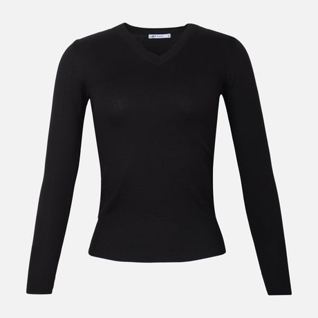 WOMEN BASIC SWEATER V-NECK