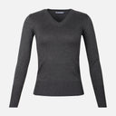WOMEN BASIC SWEATER V-NECK