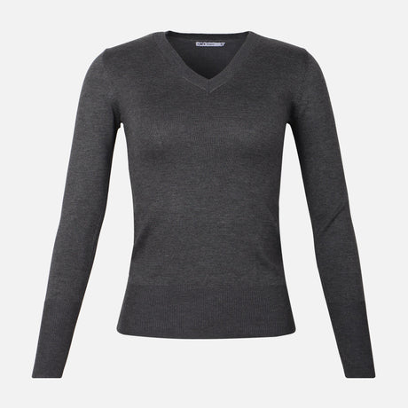 WOMEN BASIC SWEATER V-NECK