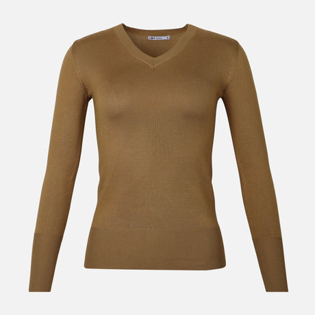 WOMEN BASIC SWEATER V-NECK