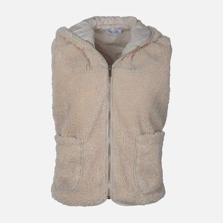 WOMEN SHERPA HOODED VEST