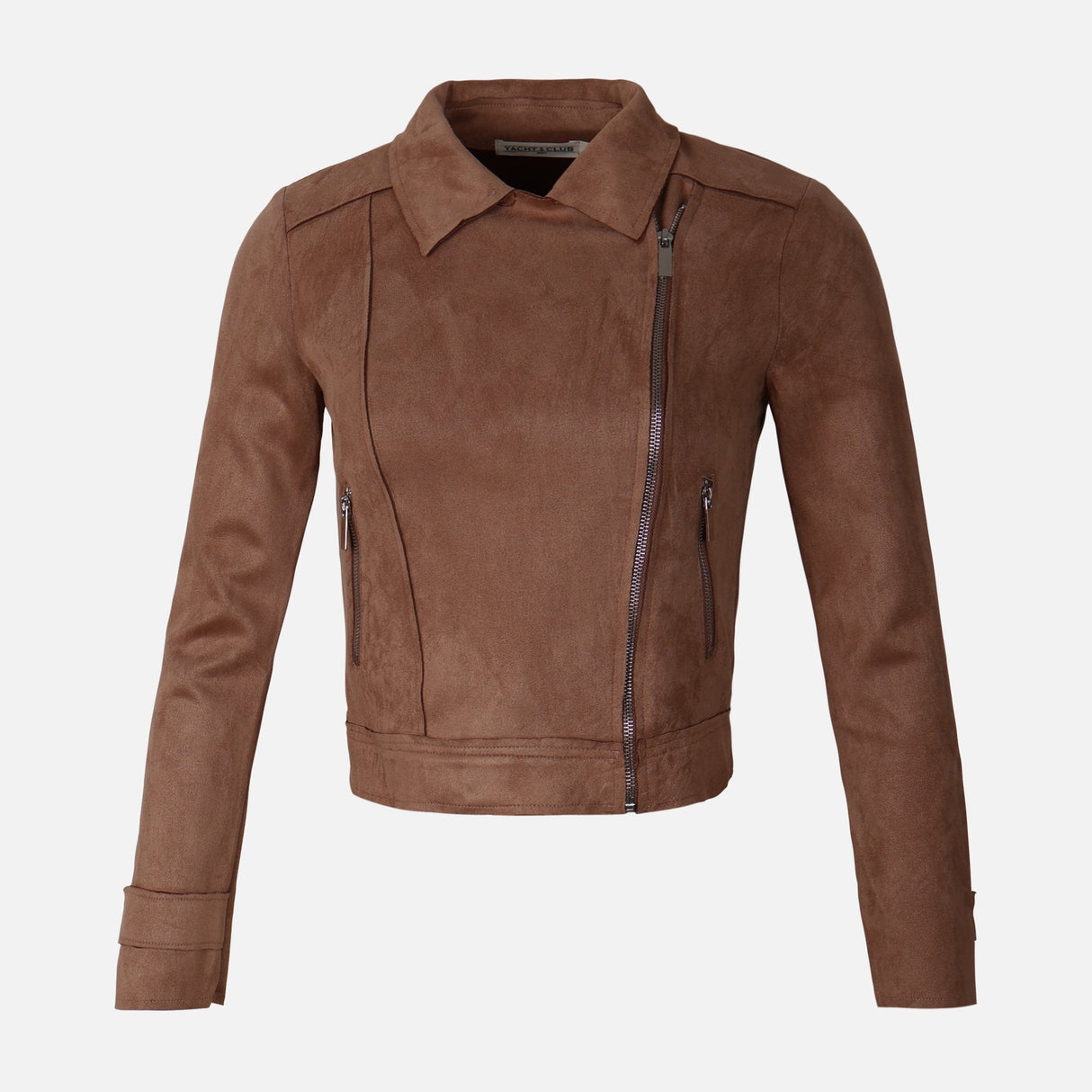WOMEN FAUX SUEDE MOTO JACKET