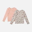 GIRLS LONG RIBBED TEE 2 IN 1