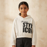 Girls Rib Cropped Hoodie