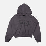 GIRLS RIB CROPPED HOODIE