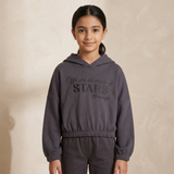 Girls Rib Cropped Hoodie