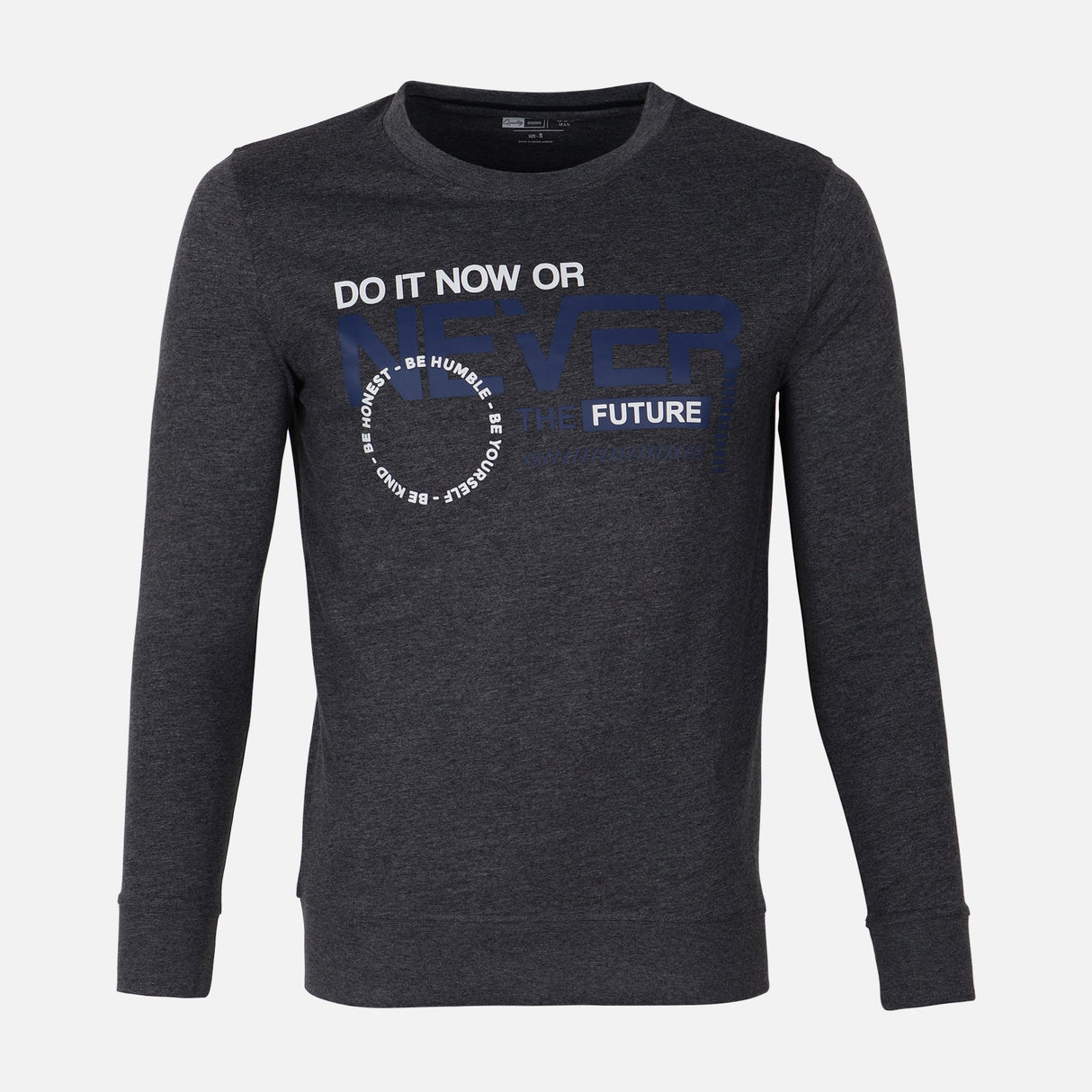 MEN LONG SLEEVE GRAPHIC T-SHIRT ROUND NECK