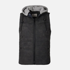MEN VEST WITH KNITTED HOOD