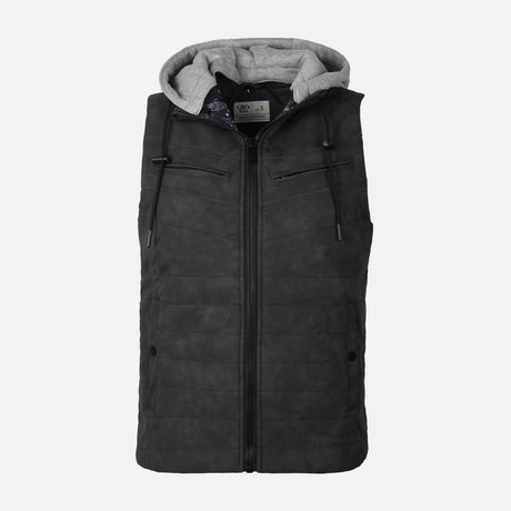 MEN VEST WITH KNITTED HOOD