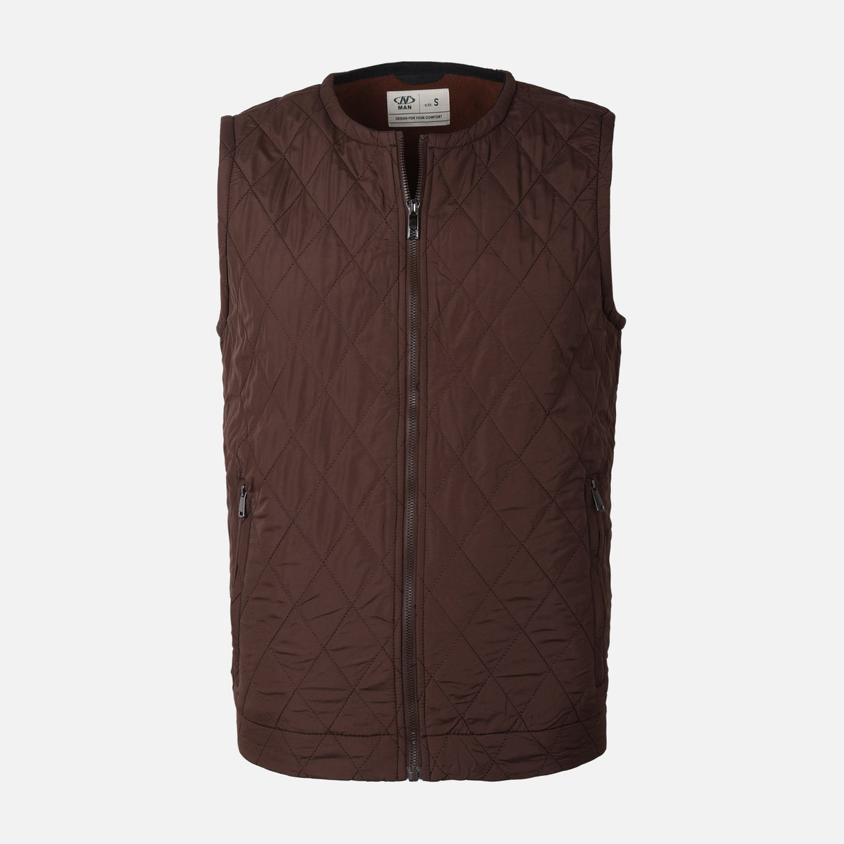 MEN QUILTED PADDED VEST V-NECK