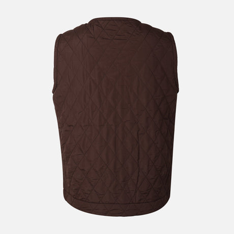 MEN QUILTED PADDED VEST V-NECK