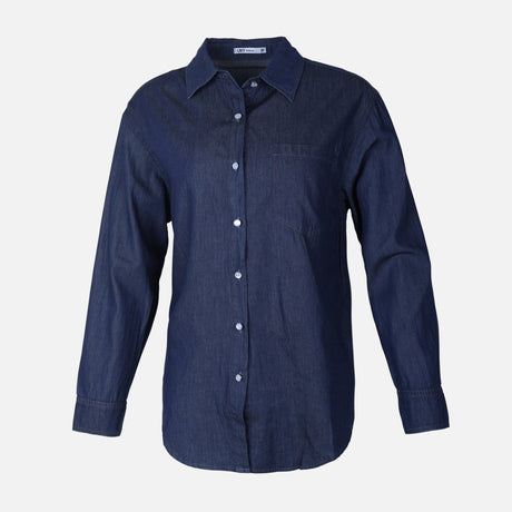 WOMEN DENIM LONG SLEEVE SHIRT