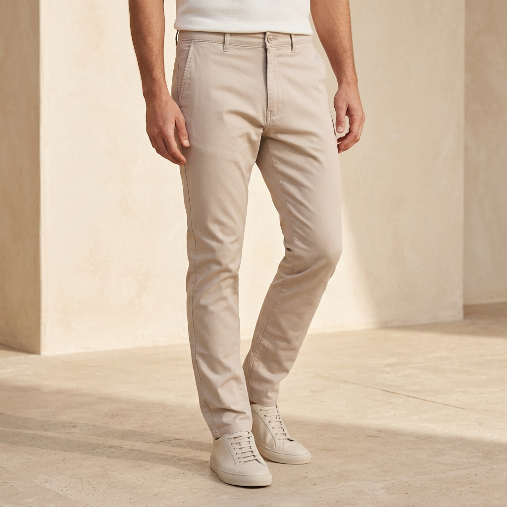Men Cross Pocket Chino Pants
