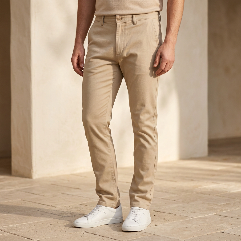Men Cross Pocket Chino Pants