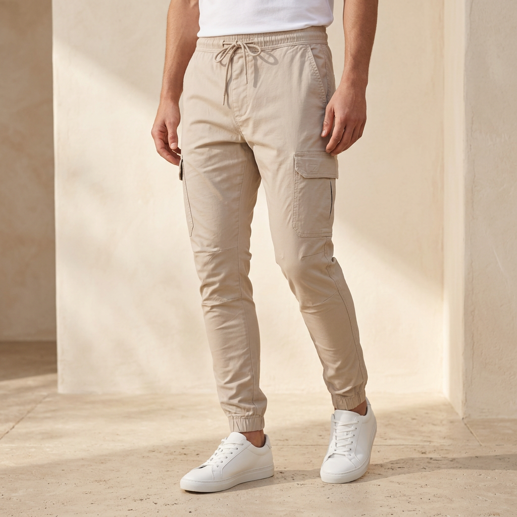 Men Chino Cargo Jogger Pants