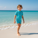 Boys 1 Piece Swimsuit Short Sleeve