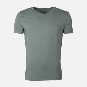 Men Spandex T-Shirt V-Neck
