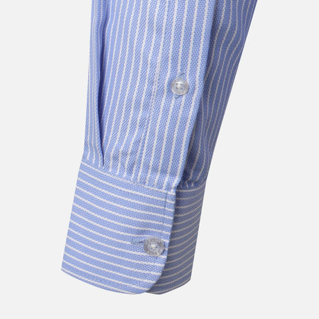 MEN LONG SLEEVE STRIPE SHIRT WITH POCKET
