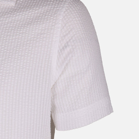 Men Short Sleeve Open Collar Seer Sucker Shirt