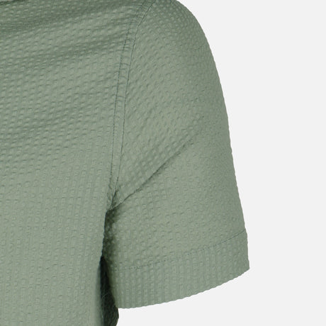 Men Short Sleeve Open Collar Seer Sucker Shirt