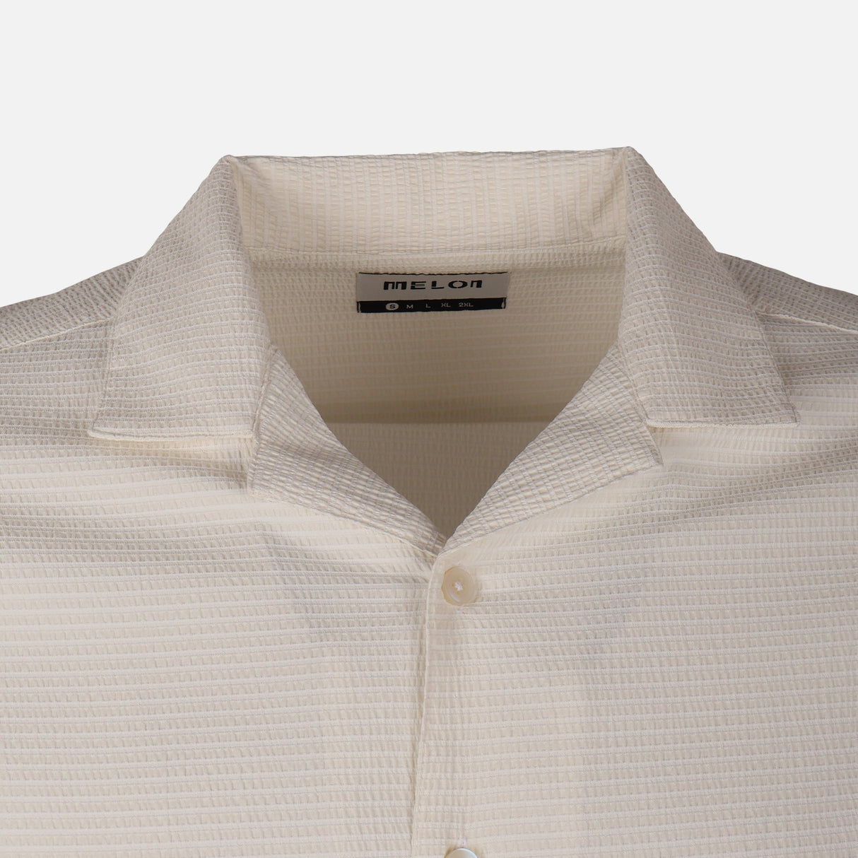 Men Short Sleeve Open Collar Textured Crinkle Shirt