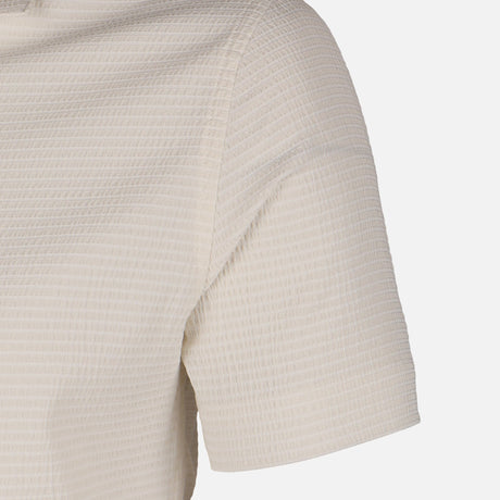 Men Short Sleeve Open Collar Textured Crinkle Shirt