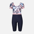 Ladies Boyleg Swimsuit Short Sleeves
