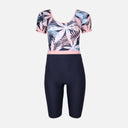 Ladies Boyleg Swimsuit Short Sleeves