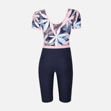 Ladies Boyleg Swimsuit Short Sleeves