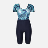 Ladies Boyleg Swimsuit Short Sleeves
