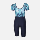 Ladies Boyleg Swimsuit Short Sleeves