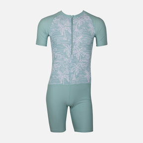 Boys One Piece Swimsuit Short Sleeve