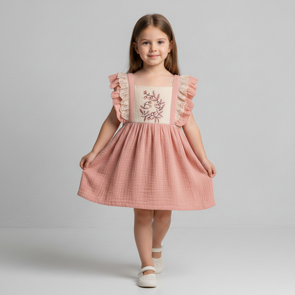 Girls Dress Woven Double Gauze