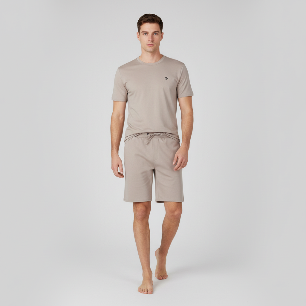 Men 2 Pieces Set Regular Fit T-Shirt & Short