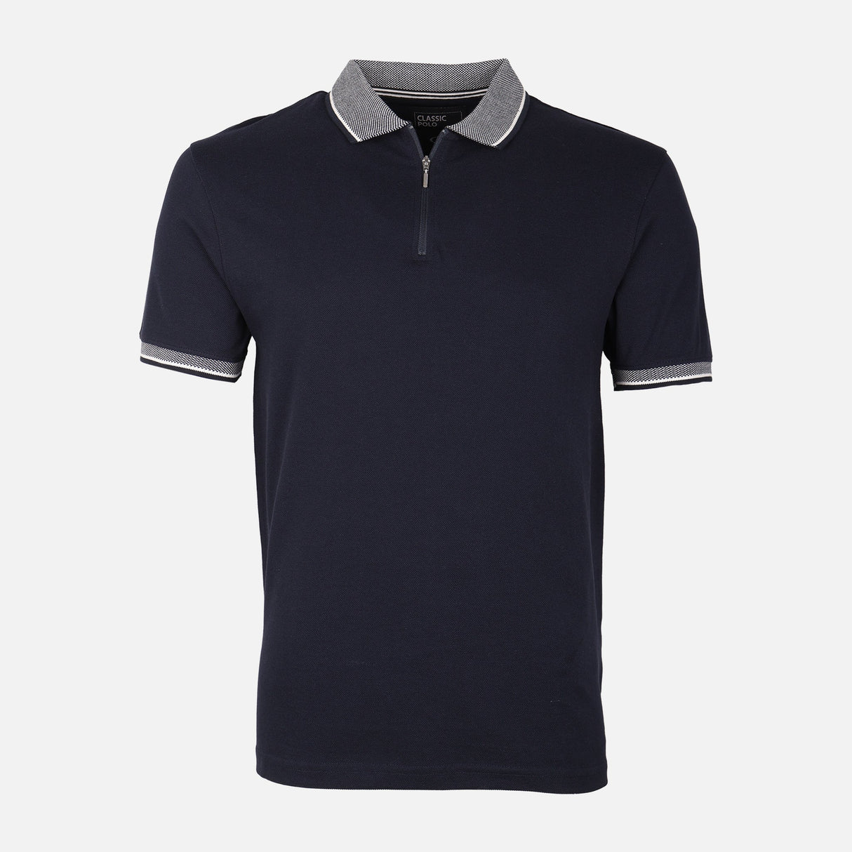 Men Structured Polo With Zip Closure