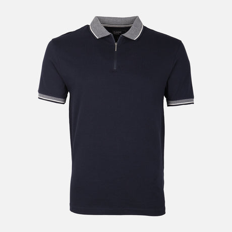 Men Structured Polo With Zip Closure
