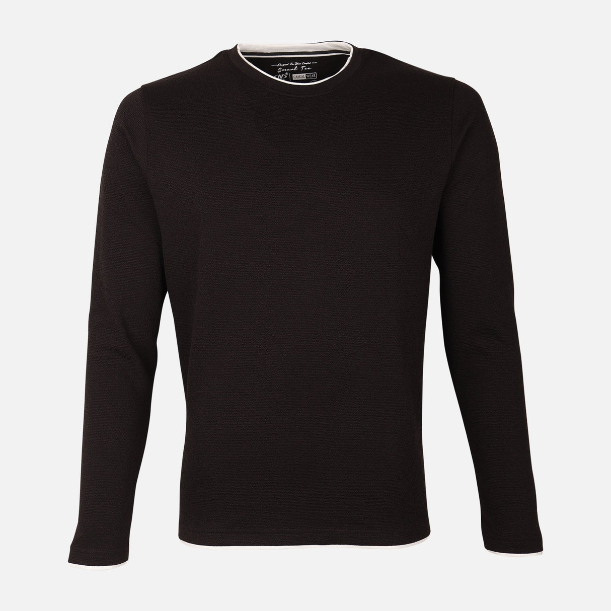 Men Structured Long Sleeve T-Shirt