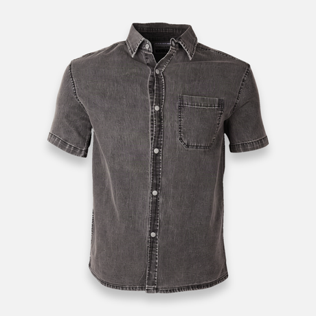 Men Woven Shirt  Short Sleeve With Pocket