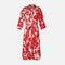 Women 3/4 Sleeve Printed Ankle Dress