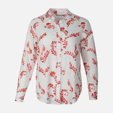 Women Printed Long Sleeve Loose Shirt
