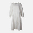 Women Long Sleeve Linen Blend Ankle Dress