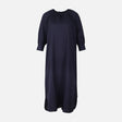 Women 3/4 Sleeve Linen Blend Ankle Dress