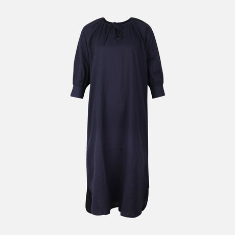 Women 3/4 Sleeve Linen Blend Ankle Dress