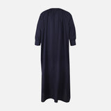 Women 3/4 Sleeve Linen Blend Ankle Dress