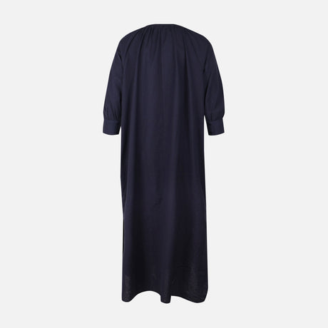 Women 3/4 Sleeve Linen Blend Ankle Dress