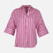 Women Long Sleeve Linen Blend Stripes Shirt