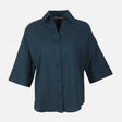Women Long Sleeve Linen Blend Solid Shirt